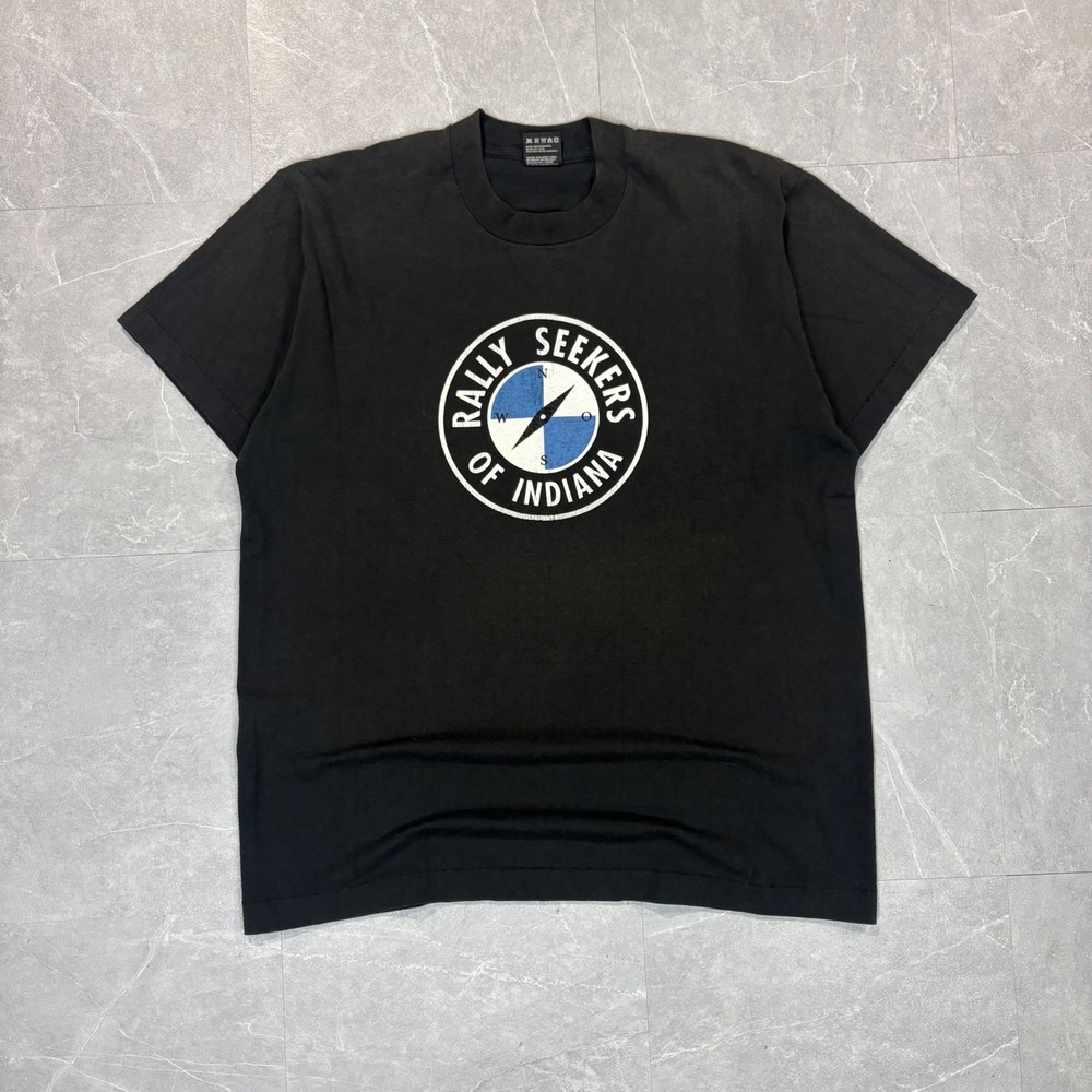 Vintage Fruit of the Loom Best Rally Seekers of Indiana T-Shirt Black Large USA